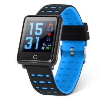 Βιομετρικό Αδιάβροχο Ρολόι Smart Bracelet Άθλησης με Παλμογράφο, Πιεσόμετρο, Οξύμετρο, Μέτρηση Βημάτων & Ύπνου - 'Εγχρωμη οθόνη- μπλέ