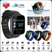 Βιομετρικό Αδιάβροχο Ρολόι Smart Watch Άθλησης με Οξύμετρο, Παλμογράφο, Πιεσόμετρο, Μέτρ. Βημάτων & Ύπνου-Activity Health & Fitness Tracker - Μαύρο