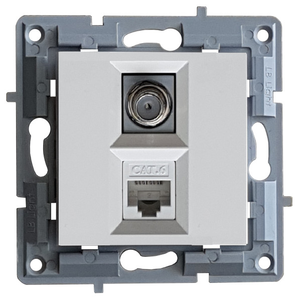 Διπλή πρίζα Τηλεόρασης+Δικτύου 