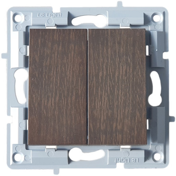 Απλός διπλός διακόπτης Όψη ξύλου