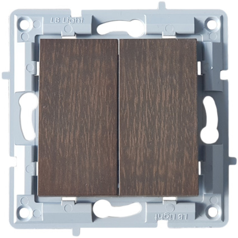 Απλός διπλός διακόπτης Όψη ξύλου