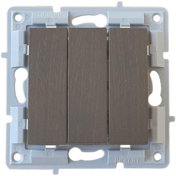 Απλός τριπλός διακόπτης Όψη ξύλου