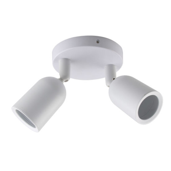 Βάση Σποτ Οροφής Πλαστική 2xGU10 Λευκή