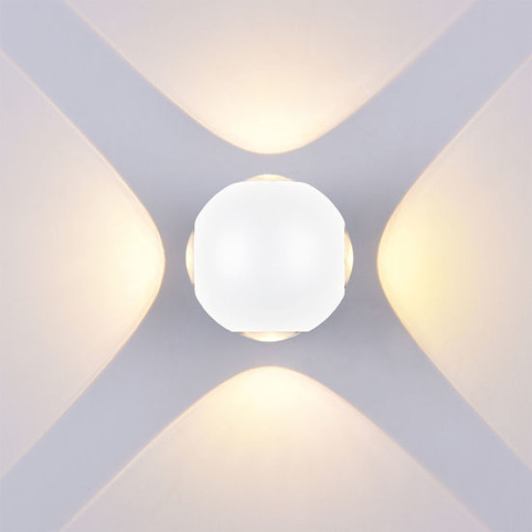 Led Επιτοίχιο Φωτιστικό 4 Diods Στρογγυλό Λευκό 4W Θερμό Λευκό