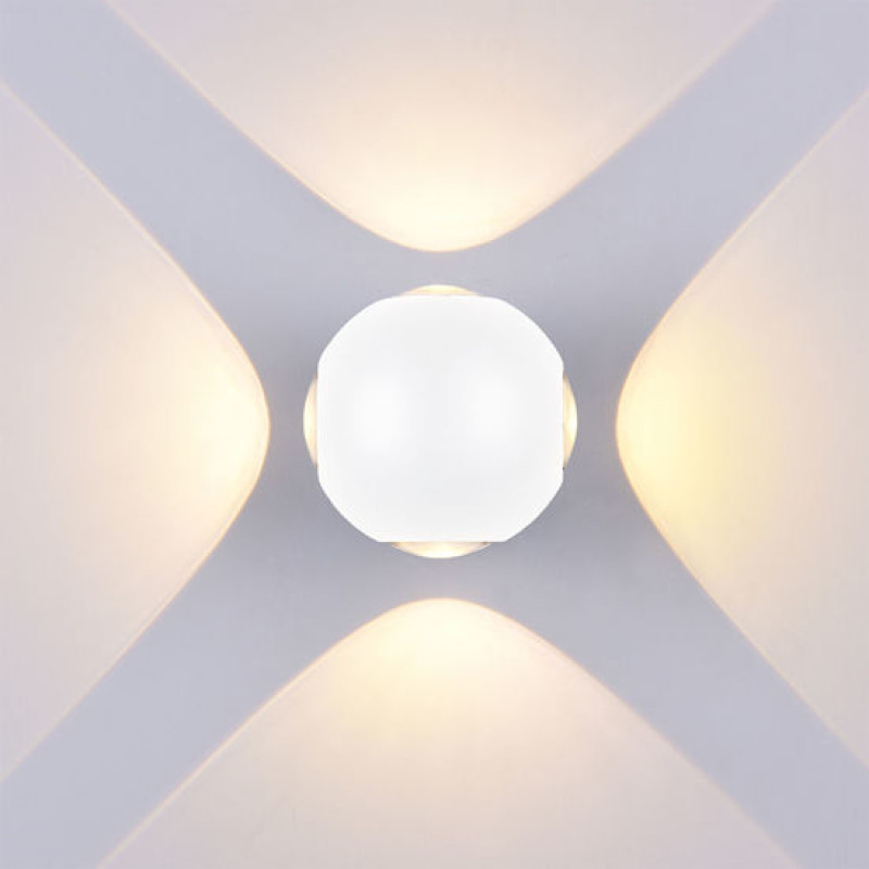 Led Επιτοίχιο Φωτιστικό 4 Diods Στρογγυλό Λευκό 4W Φυσικό Λευκό