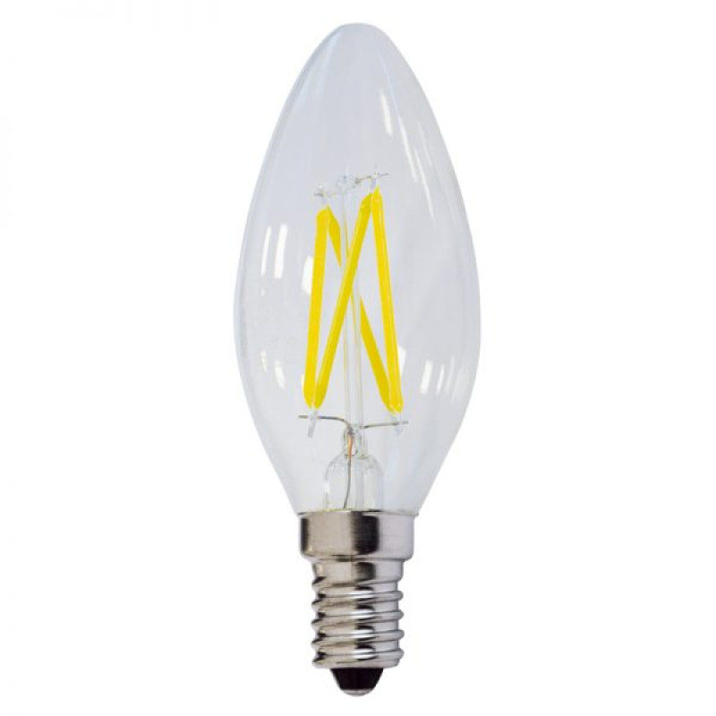 ΛΑΜΠΤΗΡΑΣ LED E14 4W FILAMENT C35 DIMMABLE Θερμού Φωτισμού 2700k