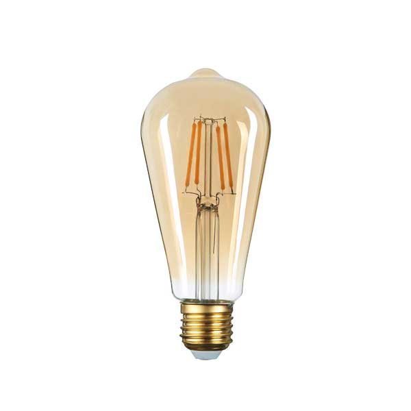 ΛΑΜΠΤΗΡΑΣ LED E27 ST64 6W FILAMENT Θερμού Φωτισμού 2500k