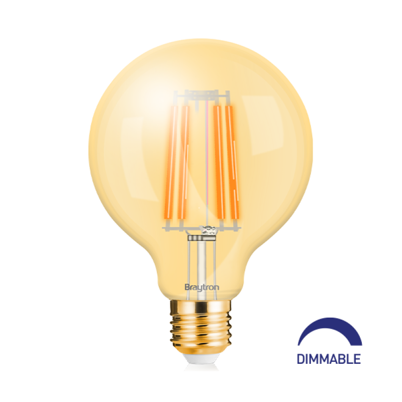 ΛΑΜΠΤΗΡΑΣ LED E27 6W FILAMENT G95 2200K DIMMABLE BRAYTRON