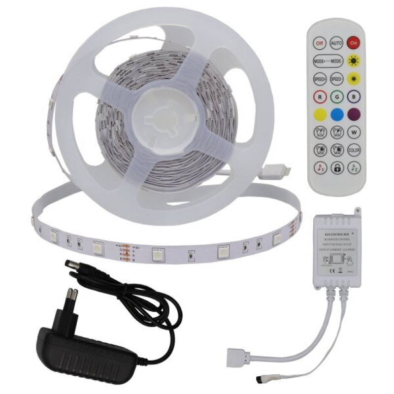LED Strip Set Adapter + IR Controller + Remote RGB 60LEDs