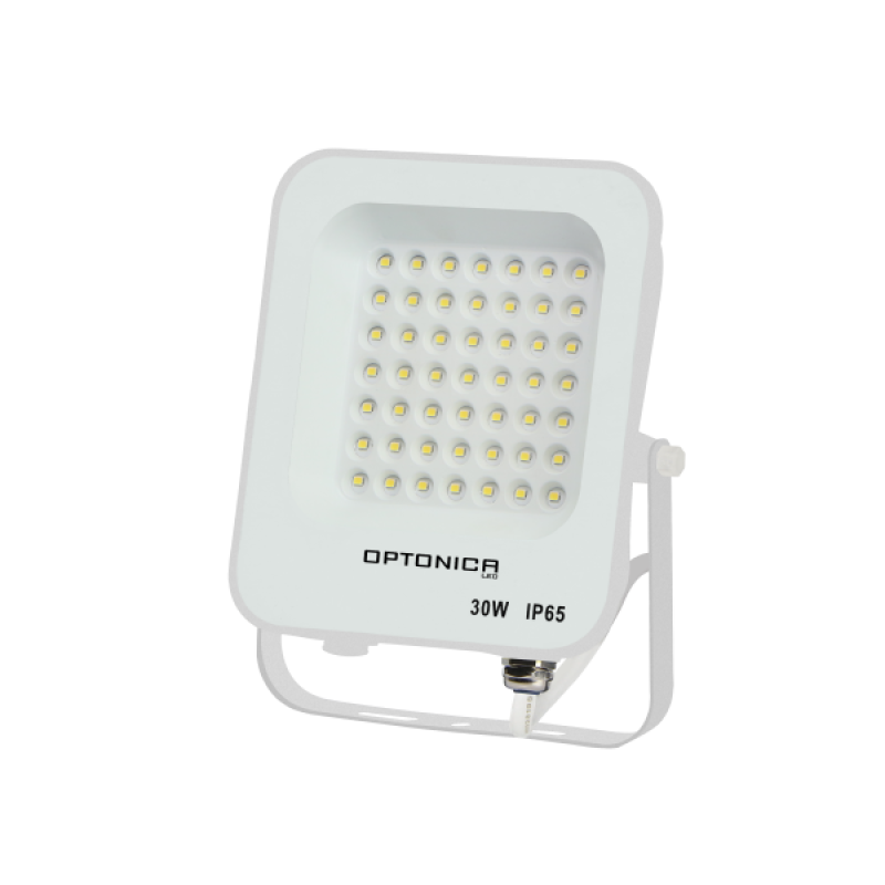 LED Προβολέας  30W White Body IP65  SMD6000K