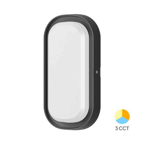 ΦΩΤΙΣΤΙΚΟ LED ΤΟΙΧΟΥ 12W 3CCT IP54 BULKHEAD Black