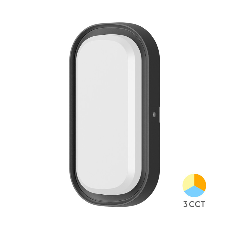 ΦΩΤΙΣΤΙΚΟ LED ΤΟΙΧΟΥ 12W 3CCT IP54 BULKHEAD Black