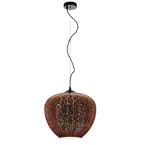 Φωτιστικό 3D Κρεμαστό από Γυαλί Χαλκό με Πυροτεχνήματα D400